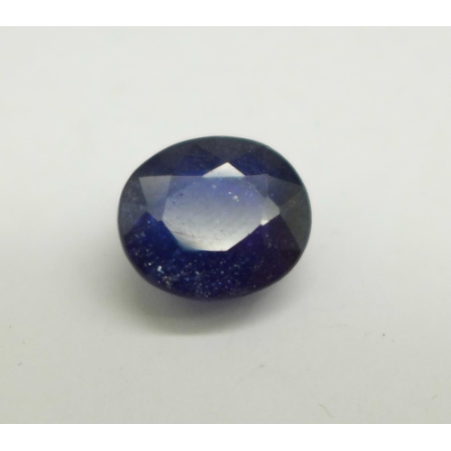 1105 - An unmounted blue sapphire gemstone, 8.51ct, IDT certified