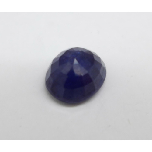 1105 - An unmounted blue sapphire gemstone, 8.51ct, IDT certified