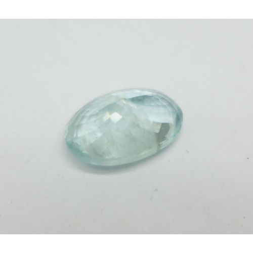 1106 - An unmounted aquamarine gemstone, 9.48ct, IDT certified