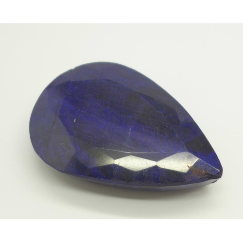 1117 - A large collectable 541.70ct pear shape mixed cut natural blue sapphire gemstone, with Gemological L... 