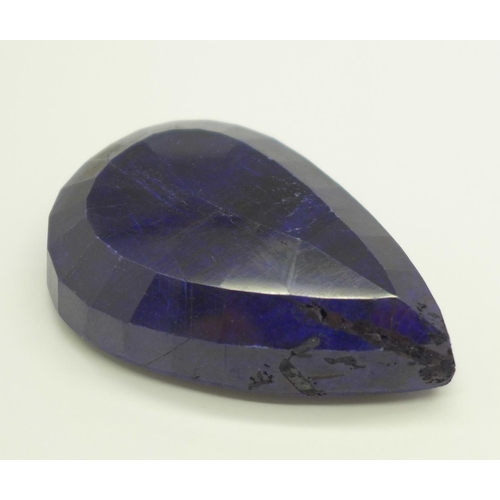 1117 - A large collectable 541.70ct pear shape mixed cut natural blue sapphire gemstone, with Gemological L... 