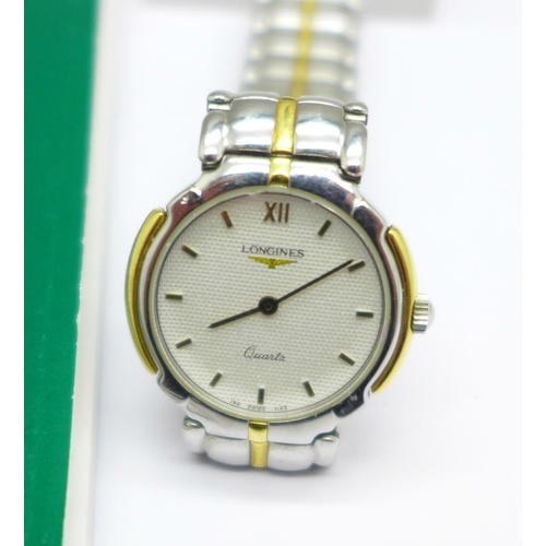 1173 - A lady's Longines wristwatch, (paperwork not matching)