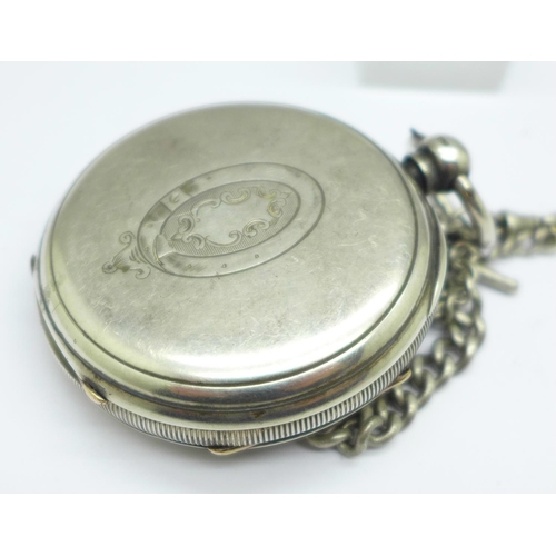 1178 - A silver cased Centre Seconds Chronograph pocket watch, the case hallmarked Chester 1900, the moveme... 