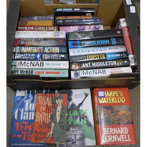 1270 - A collection of books, twenty-five in total including five Andy McNab, SAS, Gurkha by Colour Sergean... 