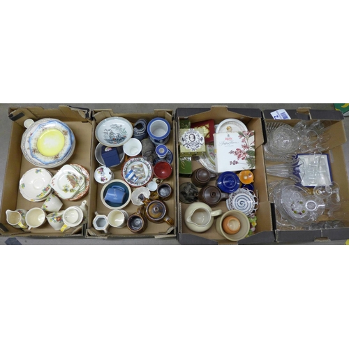 1275 - Four boxes of assorted china and glass, Royal Doulton Minden a/f **PLEASE NOTE THIS LOT IS NOT ELIGI... 