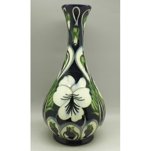 602 - A Moorcroft clematis vase, KW, 2003, second, 23cm (vase is heavily crazed)