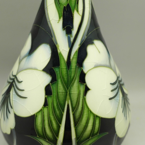 602 - A Moorcroft clematis vase, KW, 2003, second, 23cm (vase is heavily crazed)