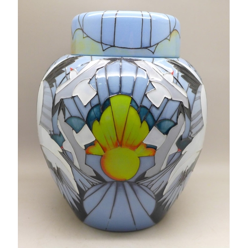 606 - A Moorcroft ginger jar, Silver Gulls Spirit of Australia by Vicky Levatt, trial, shape ID 769/8, 20.... 