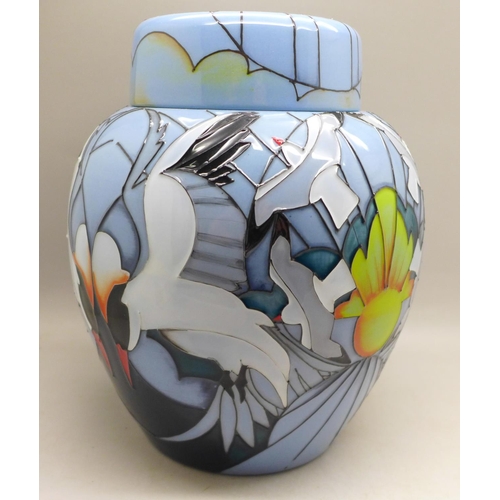 606 - A Moorcroft ginger jar, Silver Gulls Spirit of Australia by Vicky Levatt, trial, shape ID 769/8, 20.... 