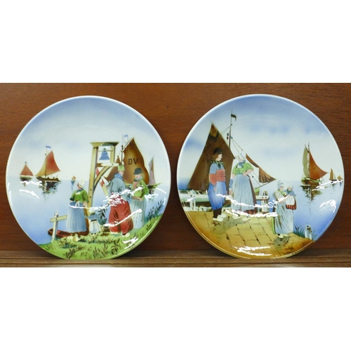 609 - A pair of Dutch scene plaques, marked made in Germany to verso, 30.5cm