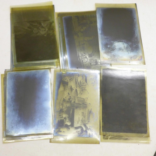 617 - Five boxes of lantern slides, glass negatives and two folders and other loose negatives, Victorian a... 