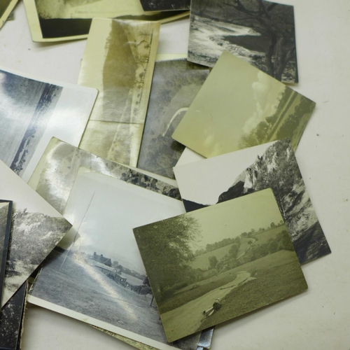 621 - A box of small black and white photographs, Nottingham (Wollaton and area) and Derbyshire (Dovedale,... 