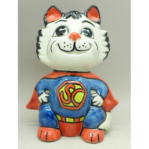 632 - Lorna Bailey Pottery, “Supercat”, 14cm, signed on the base