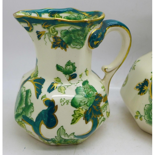 641 - A set of three Mason's Chartreuse graduated jugs