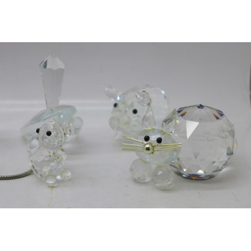 642 - Swarovski and other crystal glass animals, etc.