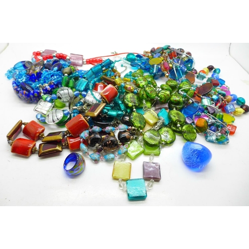 659 - Murano and dichroic glass jewellery