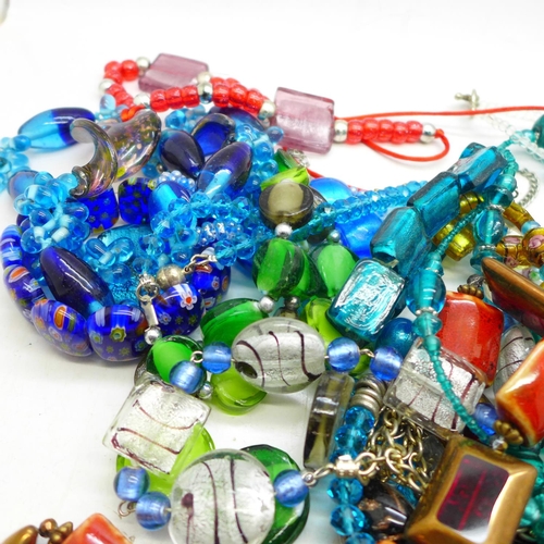 659 - Murano and dichroic glass jewellery