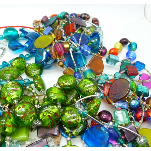 659 - Murano and dichroic glass jewellery