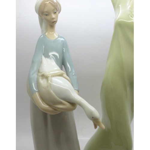 668 - A Royal Doulton figure, Allure, a Lladro figure, a/f and one other