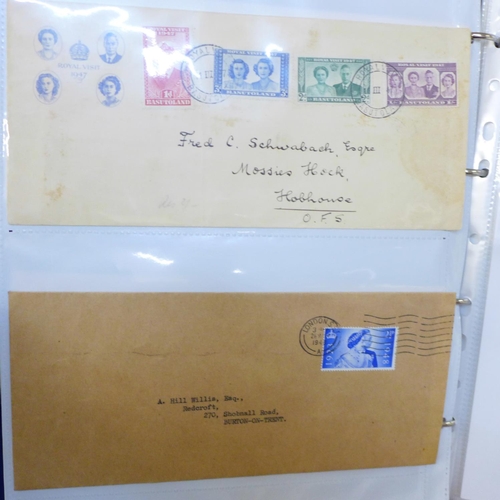 681 - Stamps; King George VI postal history and first day covers in album (44 items)