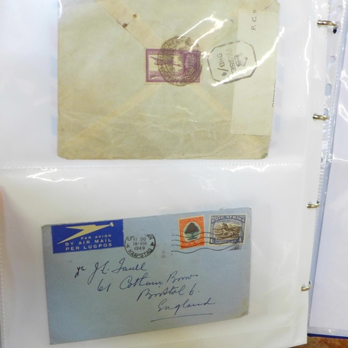 681 - Stamps; King George VI postal history and first day covers in album (44 items)