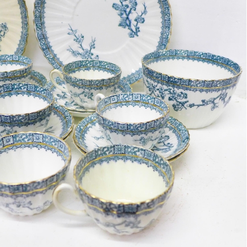 693 - An Edwardian twelve setting tea set, lacking one cup (three cups a/f)