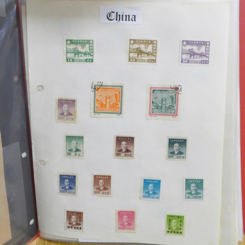 700 - Stamps:- China stamps, postal history, postal stationery, first day covers, etc., in file