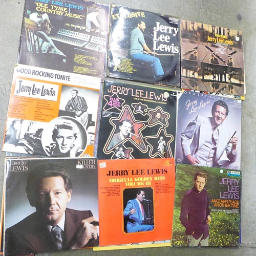 728 - Twenty-eight Jerry Lee Lewis LP records