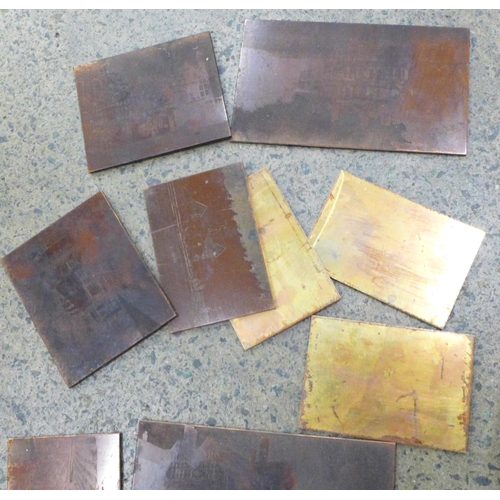 736 - A collection of copper printing plates, 12.2kg