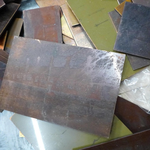 736 - A collection of copper printing plates, 12.2kg