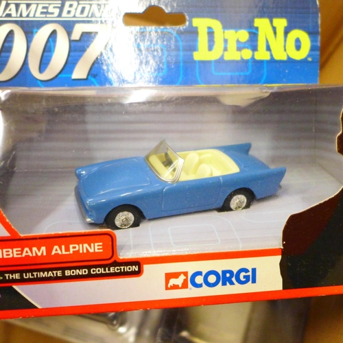 739 - Fourteen James Bond 007 themed die-cast model vehicles including Corgi