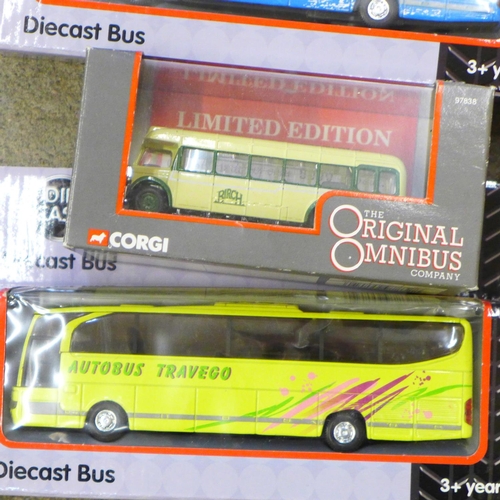 742 - Ten die-cast model coaches and buses, boxed