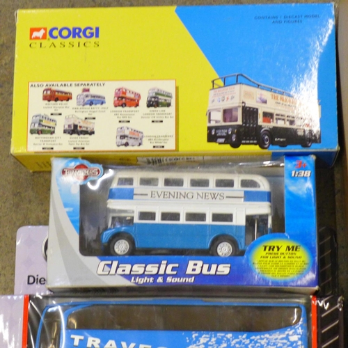 742 - Ten die-cast model coaches and buses, boxed