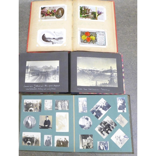 768 - Three albums of postcards and photographs, 1900-1930