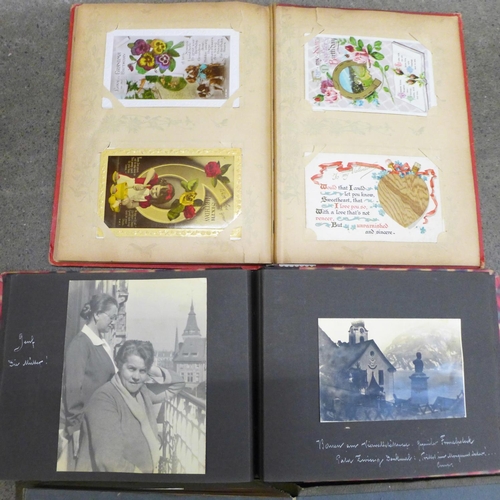 768 - Three albums of postcards and photographs, 1900-1930