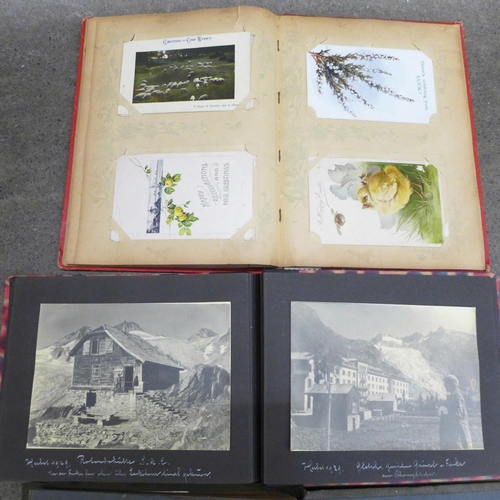 768 - Three albums of postcards and photographs, 1900-1930