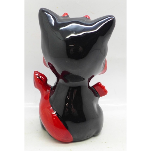 772 - Lorna Bailey Pottery, “Mephisto Devil Cat”, 13cm, signed on the base