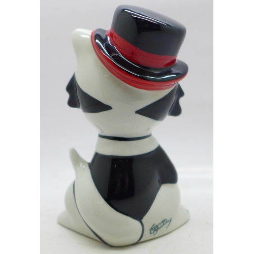 773 - Lorna Bailey Pottery, Frankie Vaughan inspired “Moonlight the Cat”, 13cm, signed on the base