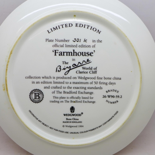 778 - A Wedgwood Limited Edition Clarice Cliff Farmhouse Plate, with certificate, 20 cm