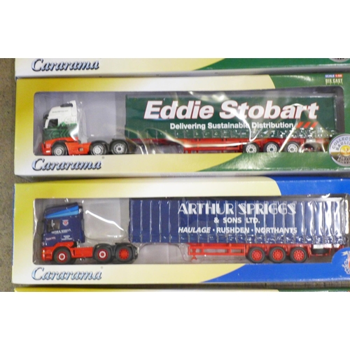 779 - Five 1:50 scale Cararama Collectable Haulers models including Eddie Stobart