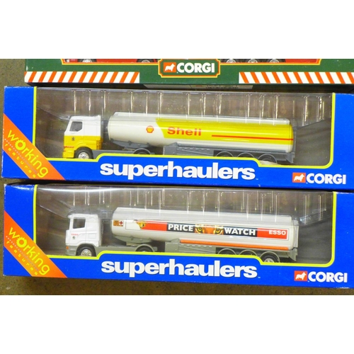 786 - Eight Corgi Superhaulers truck models including Eddie Stobart, boxed