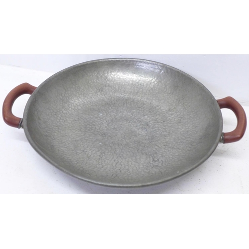 808 - A Tudric pewter two handled dish, no. 01558 For Liberty, 26cm