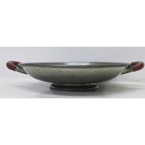 808 - A Tudric pewter two handled dish, no. 01558 For Liberty, 26cm