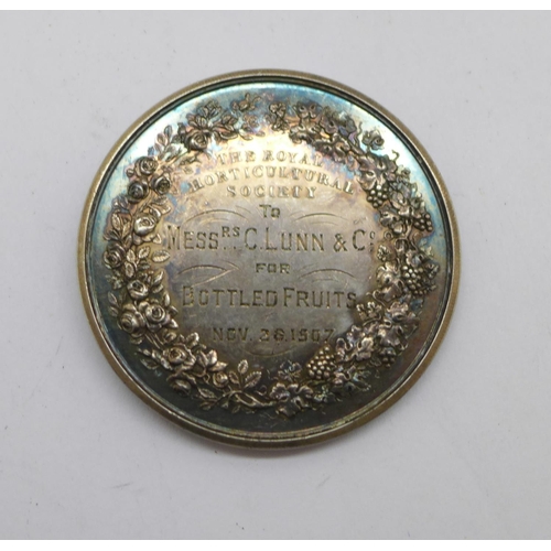 888 - A silver Andrew Thomas Knight The Royal Horticultural Society medallion, dated 1907, and a St. John'... 