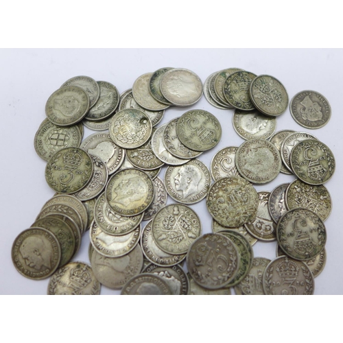 893 - A collection of 3d coins, total weight 86g