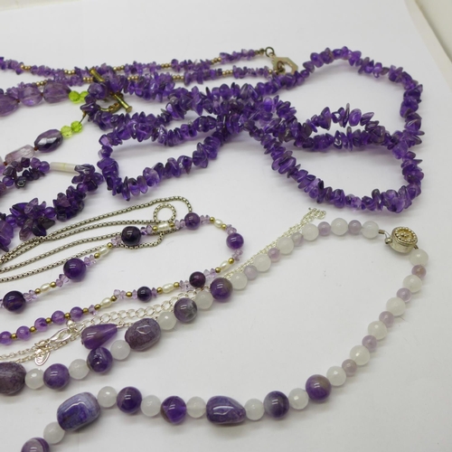 922 - Amethyst jewellery including silver set