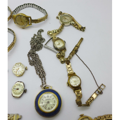 925 - Mechanical wristwatches, pocket watches, pendant watches and movements, some a/f