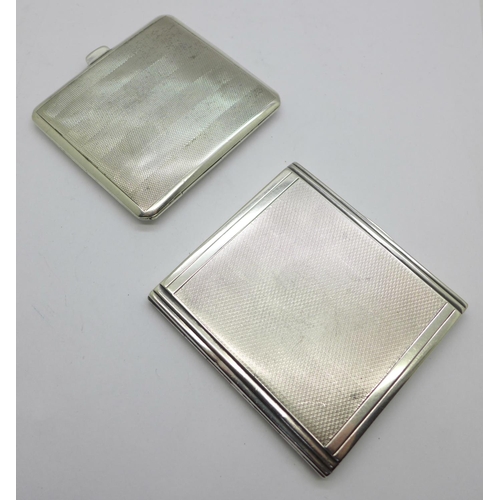 941 - Two silver cigarette cases, 187g