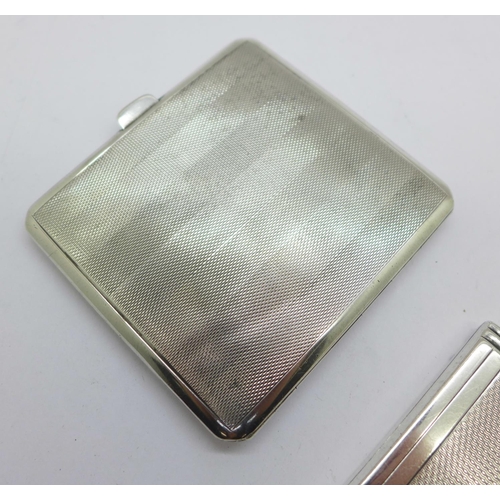 941 - Two silver cigarette cases, 187g