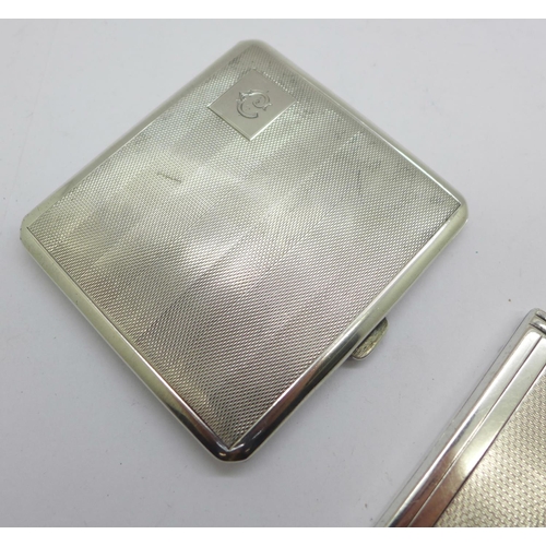 941 - Two silver cigarette cases, 187g